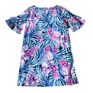 Lilly Pulitzer Girl's Mini Lula Dress, Mr. Peacock Print - Size XL (12/14)